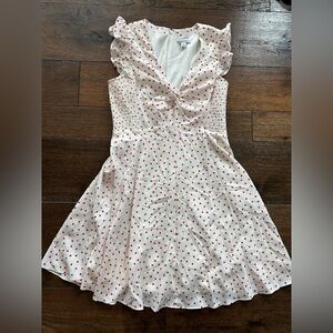BarIII White Polka Dot Dress- size Medium